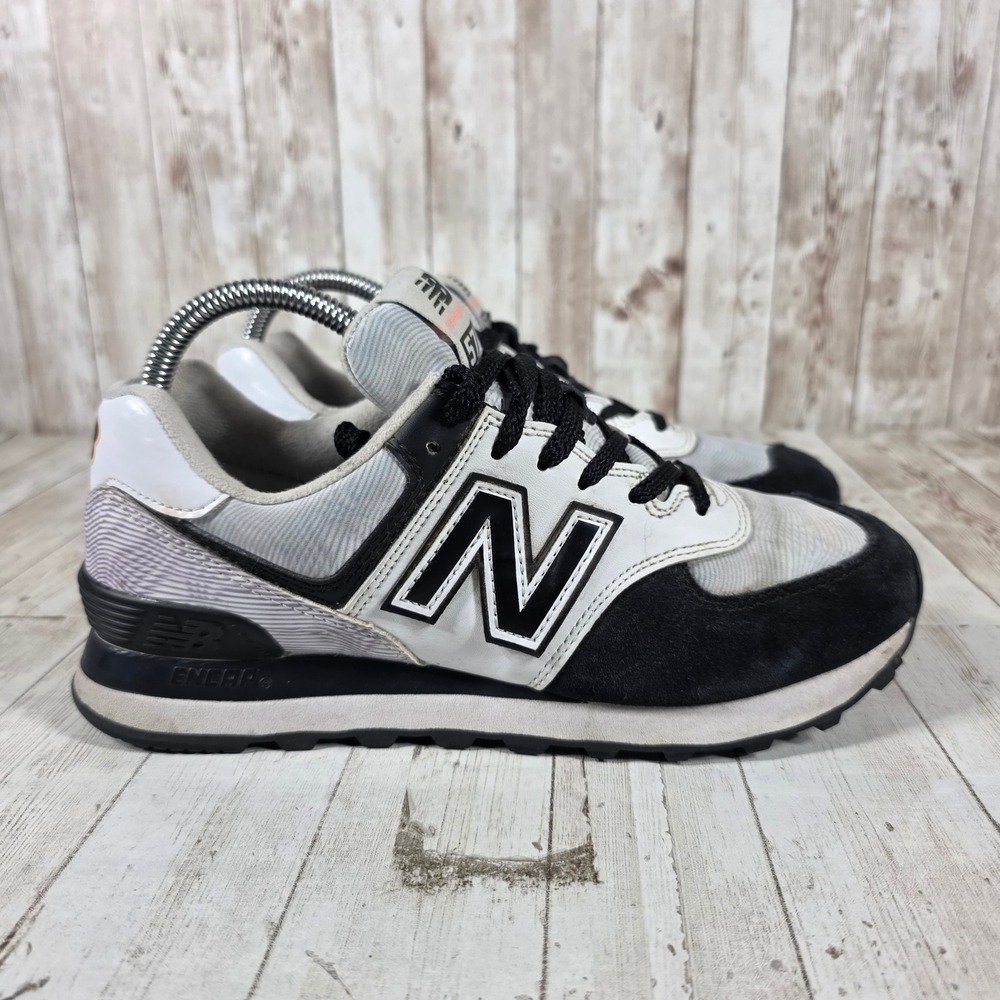 New Balance 574 Womens Sneakers Black White Grey WL574PB2 Size 8.5